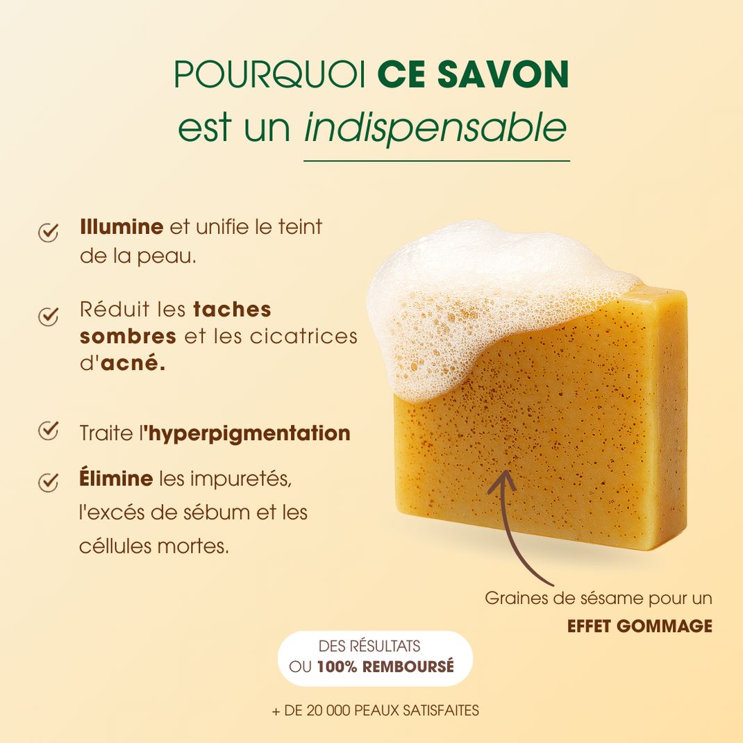 Savon Anti-taches au Curcuma et à l'Acide Kojique